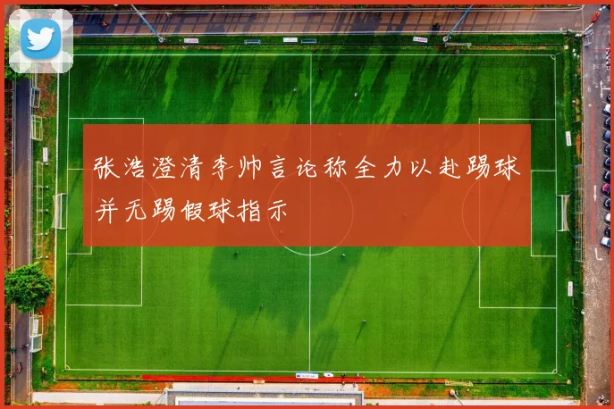张浩澄清李帅言论称全力以赴踢球并无踢假球指示